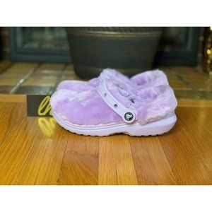 Size 6 W Crocs "Classic Fur Sure" Lavender